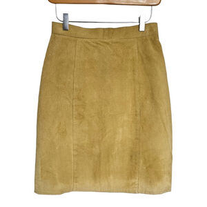 Vintage‎ green-ish suede leather mini skirt